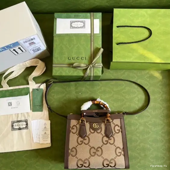 First bag ru small jumbo with Gucci GG bag Diana tote 0611